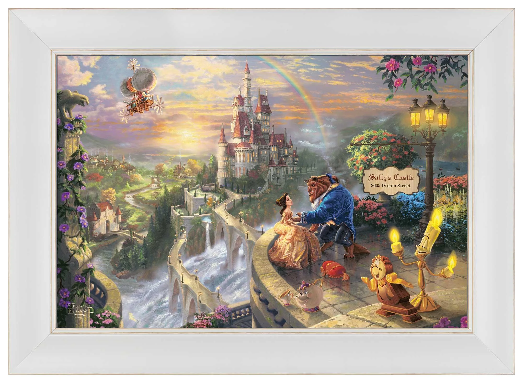 Disney Beauty and the Beast Falling in Love - Personalized Framed Canvas - Image 3
