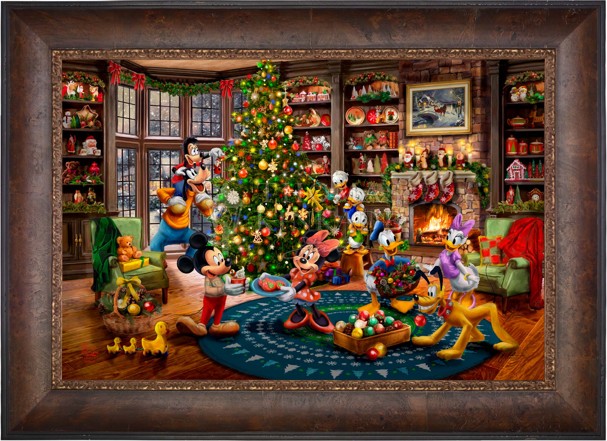 Disney Mickey and Minnie Trimming the Tree - Jewel Edition Art - Image 12