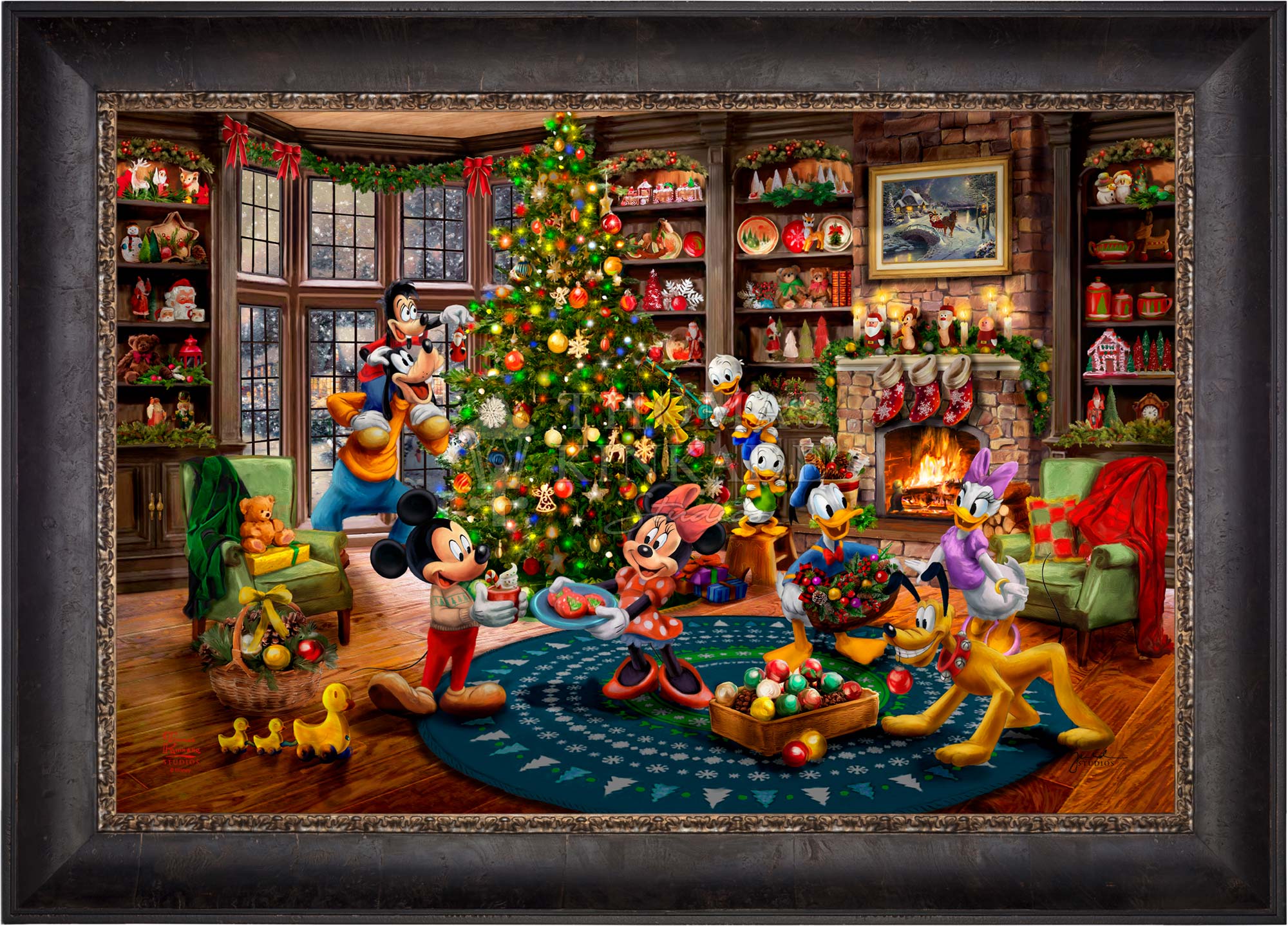 Disney Mickey and Minnie Trimming the Tree - Jewel Edition Art - Image 13