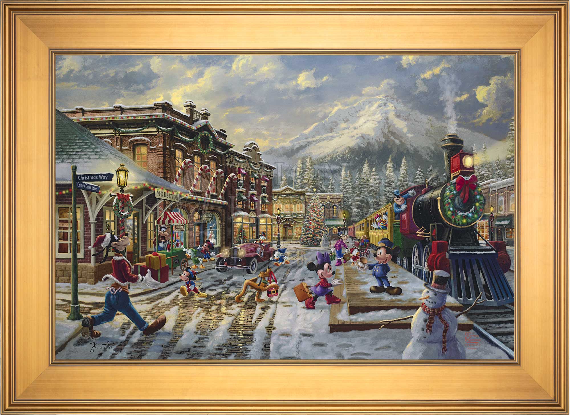 Disney Mickey and Minnie Candy Cane Express - Limited Edition Canvas - Image 15