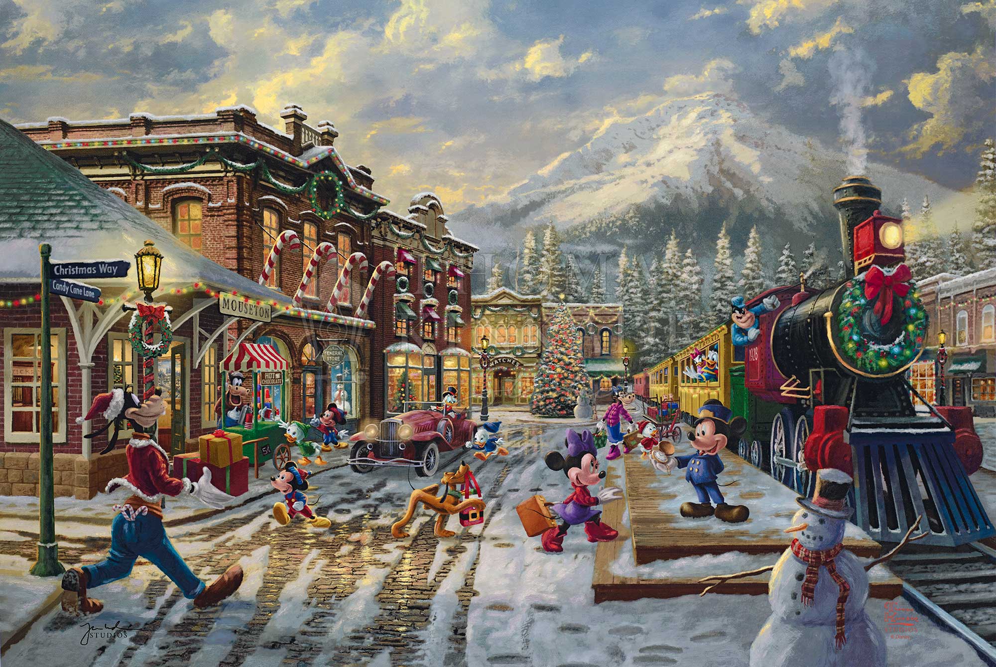 Disney Mickey and Minnie Candy Cane Express - Limited Edition Canvas - Image 18