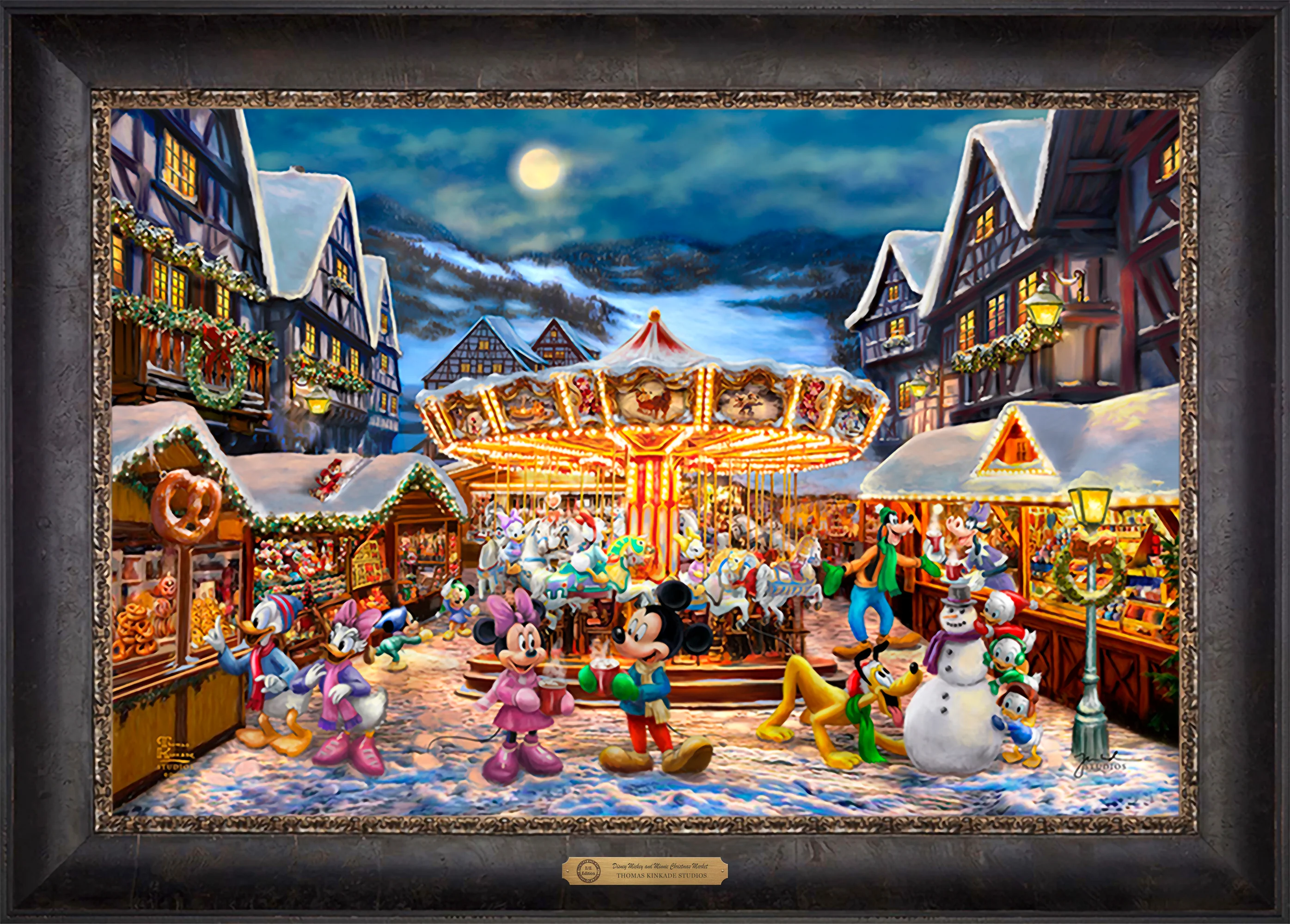 Disney Mickey and Minnie Christmas Market - Limited Edition Canvas - Image 18