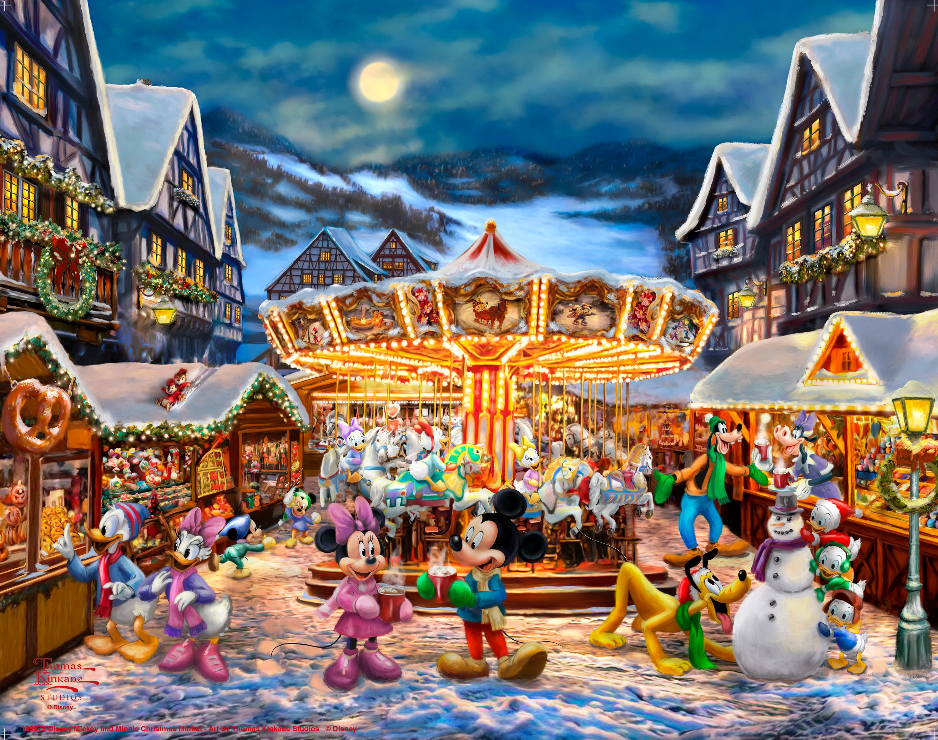 Disney Mickey and Minnie Christmas Market - Art Prints - Image 6