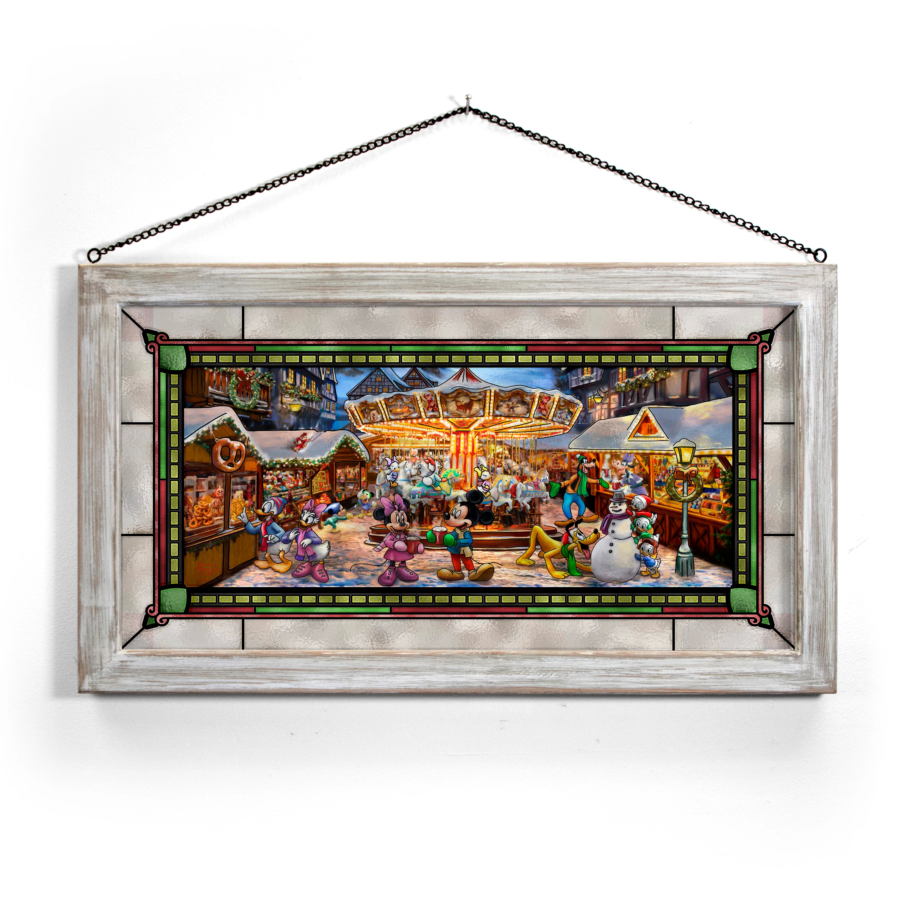 Disney Mickey and Minnie Christmas Market - Stained Glass Art