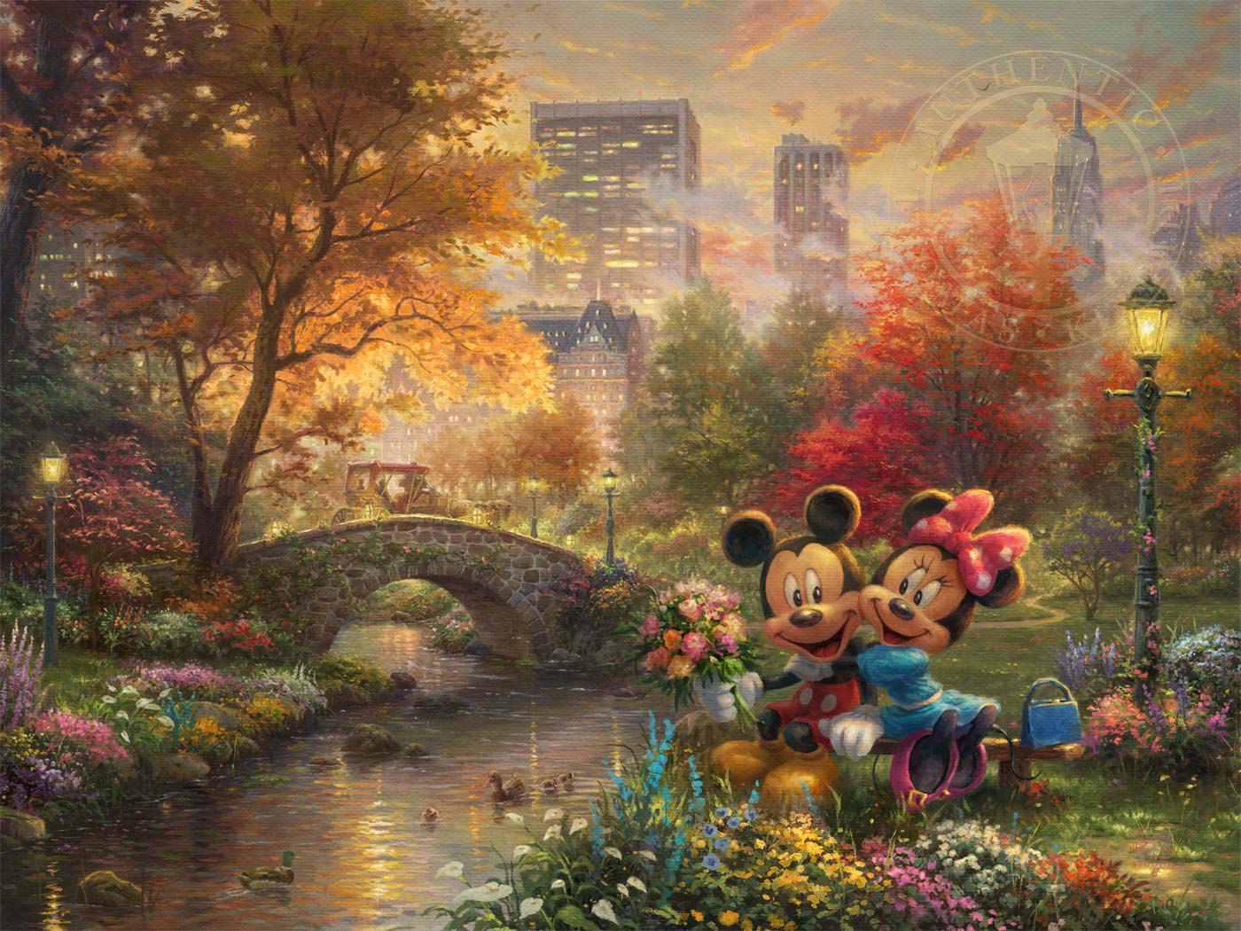 Disney Mickey and Minnie - Sweetheart Central Park - Limited Edition Canvas - Image 18