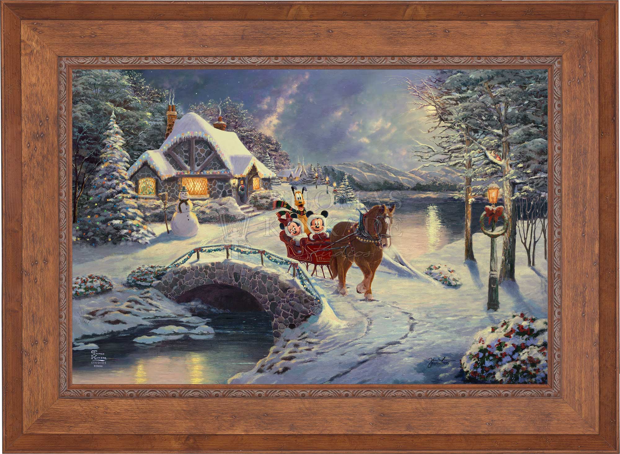 Disney Mickey and Minnie Evening Sleigh Ride - Jewel Edition Art - Image 17