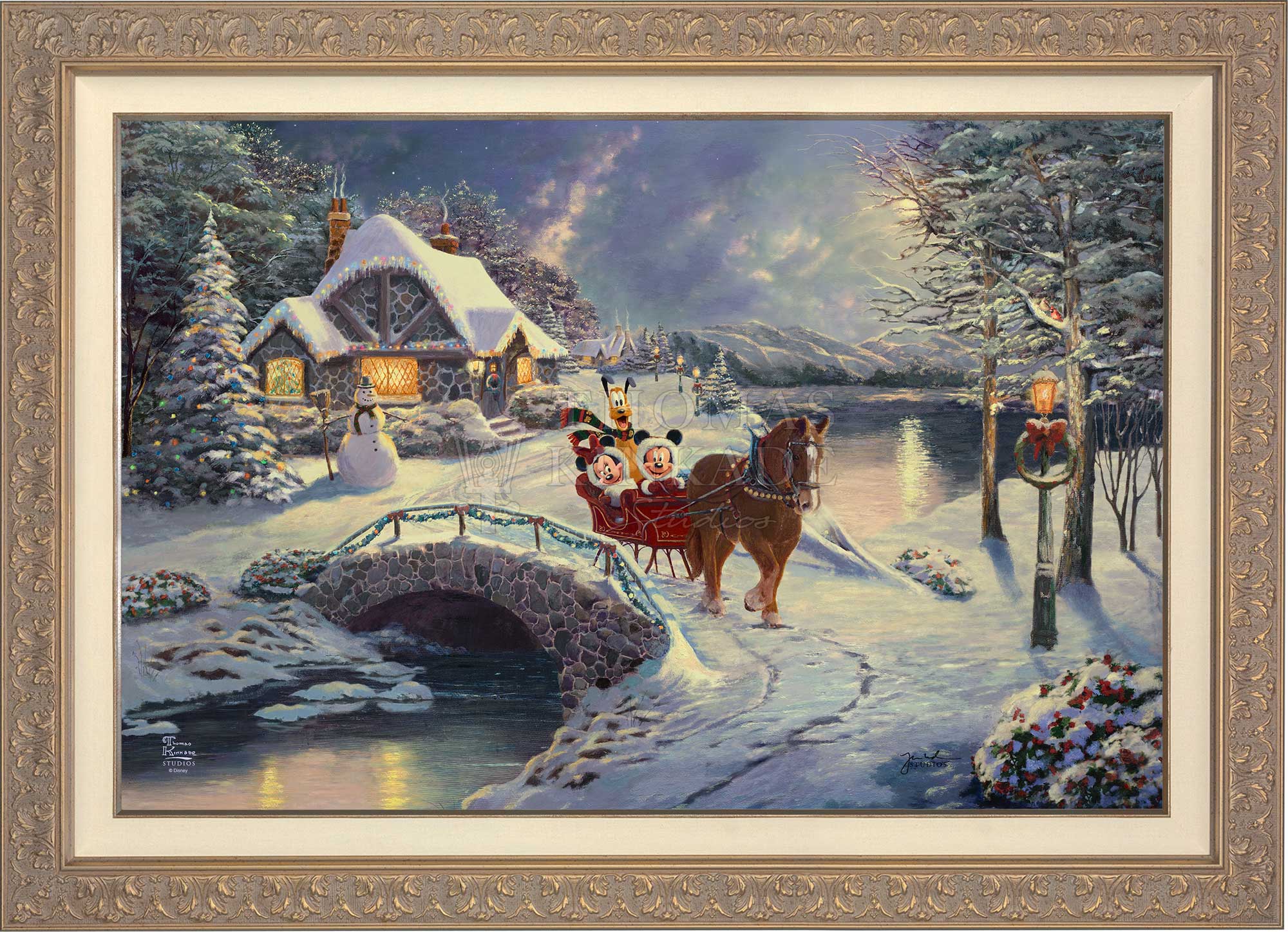 Disney Mickey and Minnie Evening Sleigh Ride - Jewel Edition Art - Image 8