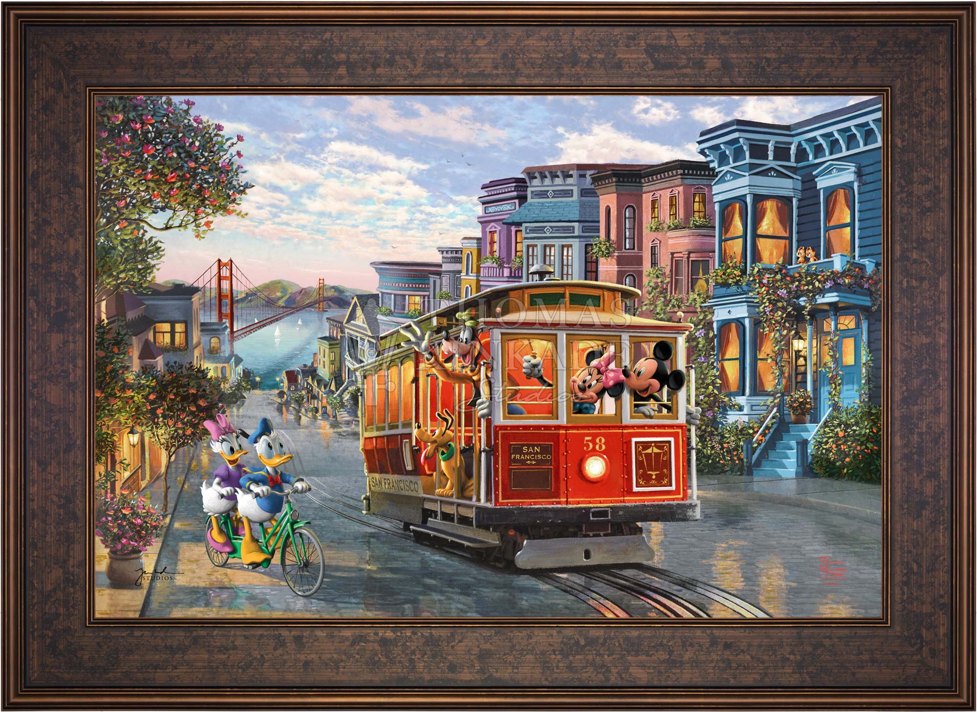 Disney Mickey and Minnie in San Francisco - Jewel Edition Art - Image 13