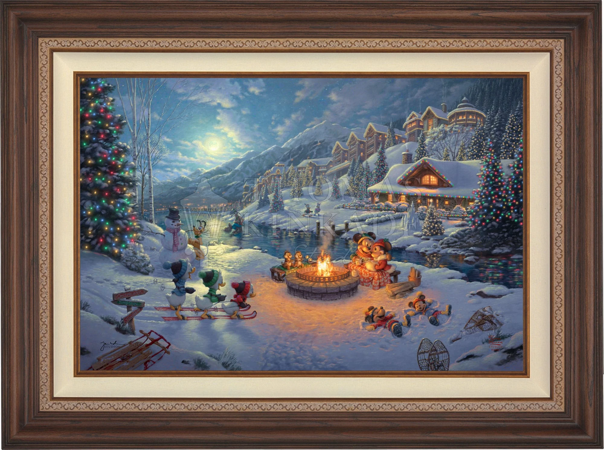 Disney Mickey and Minnie Christmas Lodge - Limited Edition Canvas - Image 11