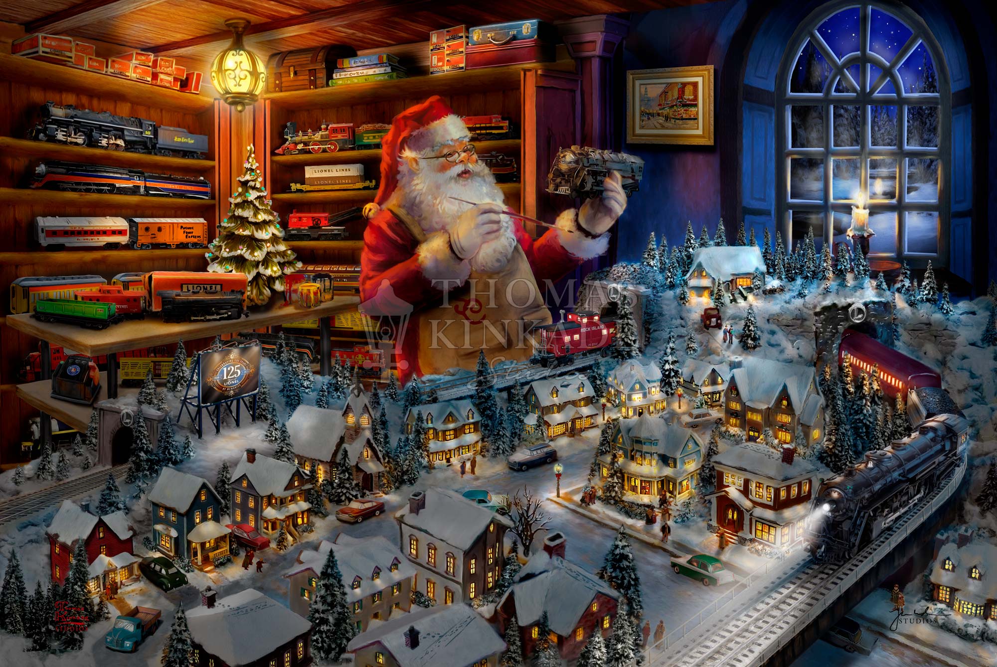 Santa's Final Touch - A Lionel Legacy - Limited Edition Canvas - Image 2