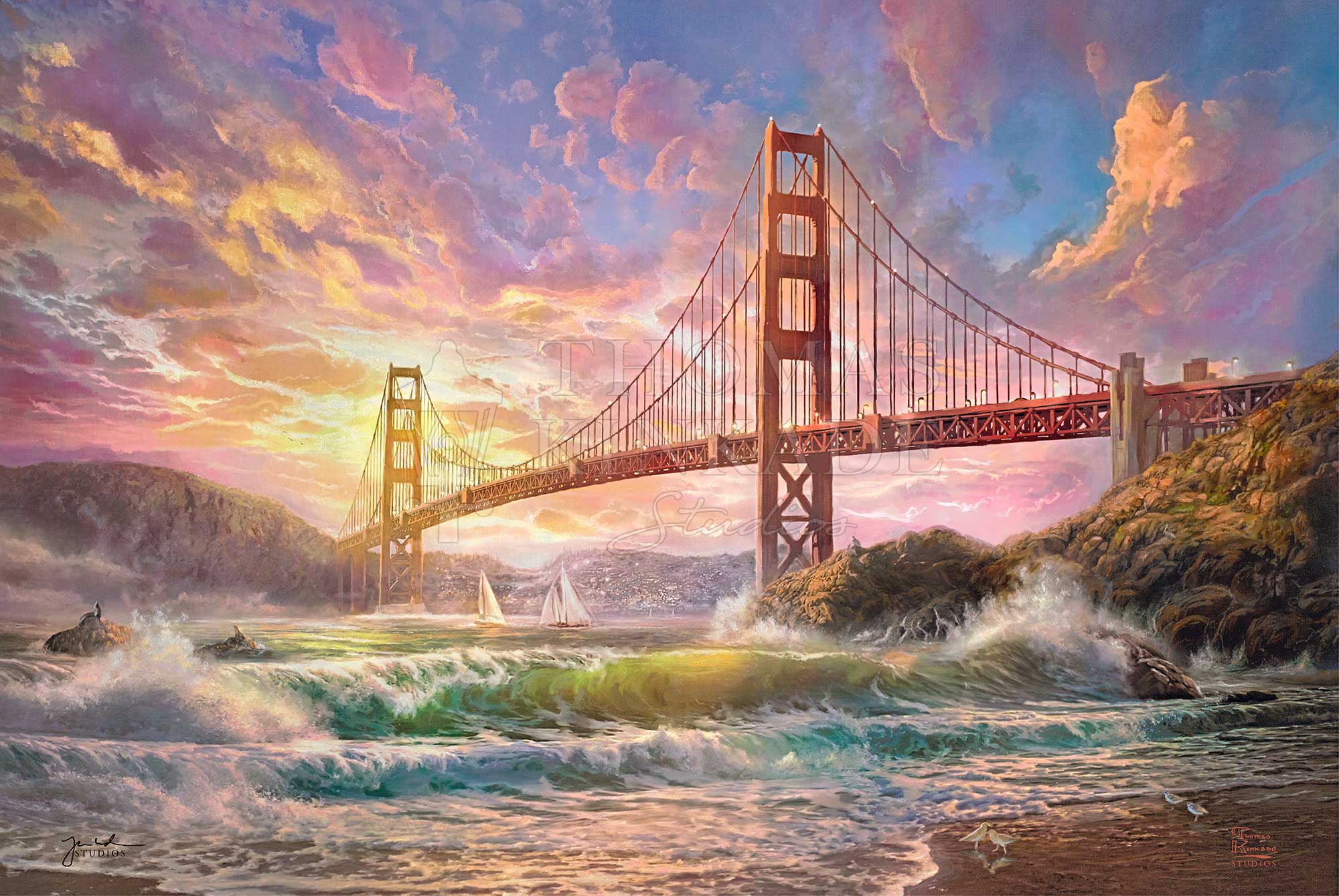 Sunset on Golden Gate Bridge - Limited Edition Canvas - Image 17