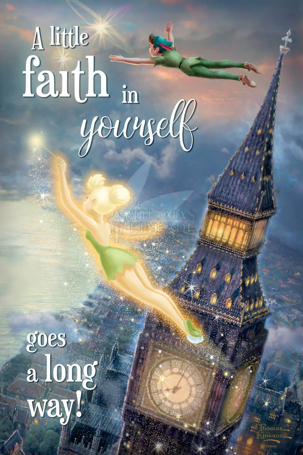 Disney Tinker Bell and Peter Pan Fly to Never Land - Wood Sign - Image 2